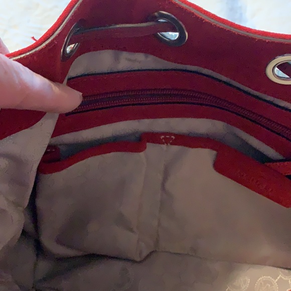 Michael Kors Red Faux Suede Purse - Picture 6 of 12